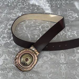 Brown leather belt, new no tags